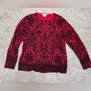Christopher & Banks Red and Black Sweater Women’s size S